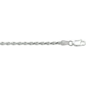 armband koord gediamanteerd 2,8 mm 19 cm zilver gerhodineerd