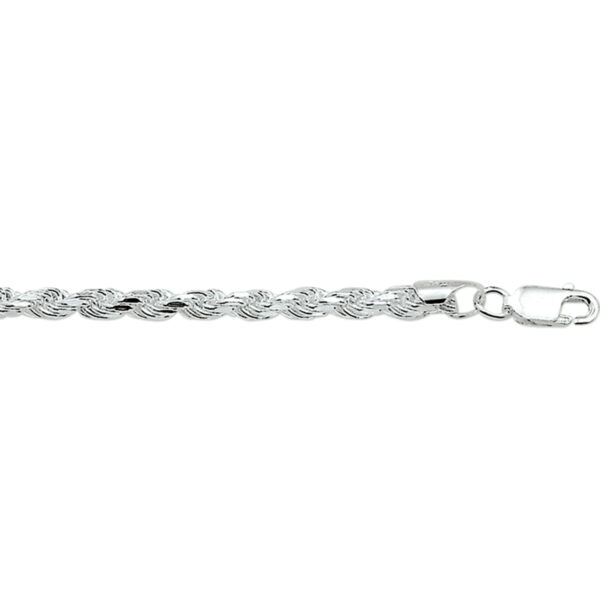 armband koord gediamanteerd 3,2 mm 19 cm zilver gerhodineerd
