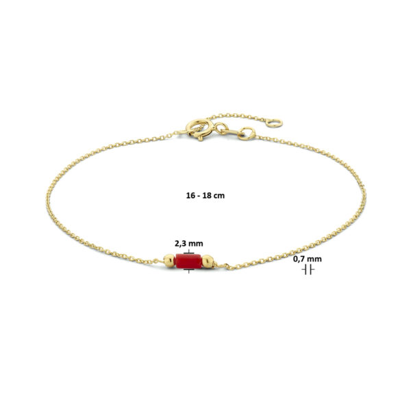 armband koraal 16 - 18 cm 14K geelgoud - Afbeelding 3