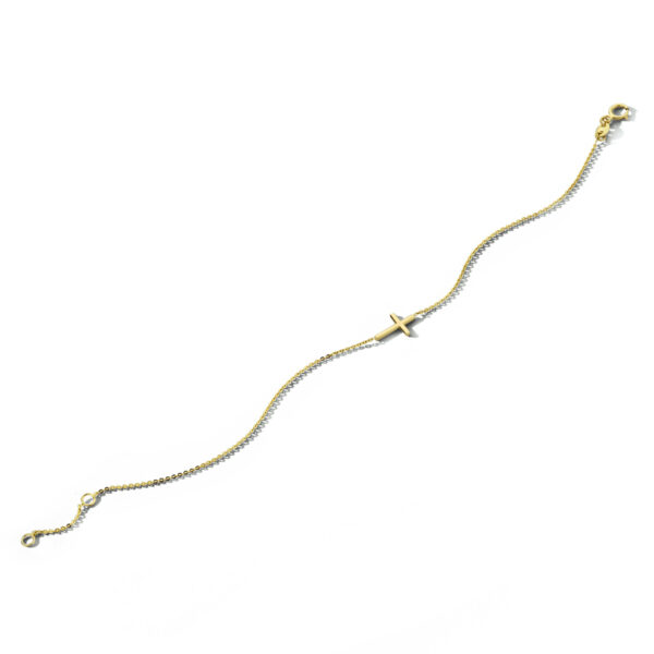 armband kruis 16,5 + 2 cm 14K geelgoud
