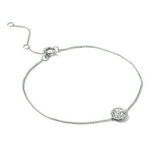 armband lab grown diamant 15,5 - 17,5 - 19,5 cm 0.33ct h si halo 14K witgoud met palladium