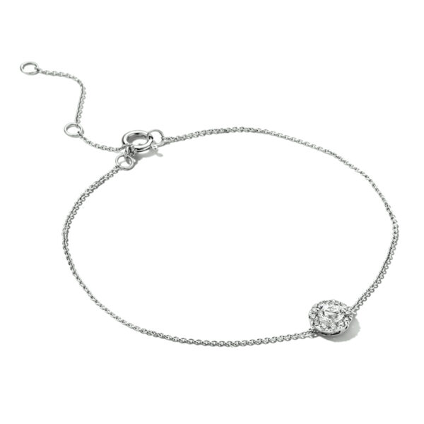 armband lab grown diamant 15,5 - 17,5 - 19,5 cm 0.33ct h si halo 14K witgoud met palladium
