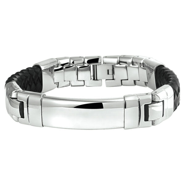 armband leder 14,5 mm 21 cm edelstaal