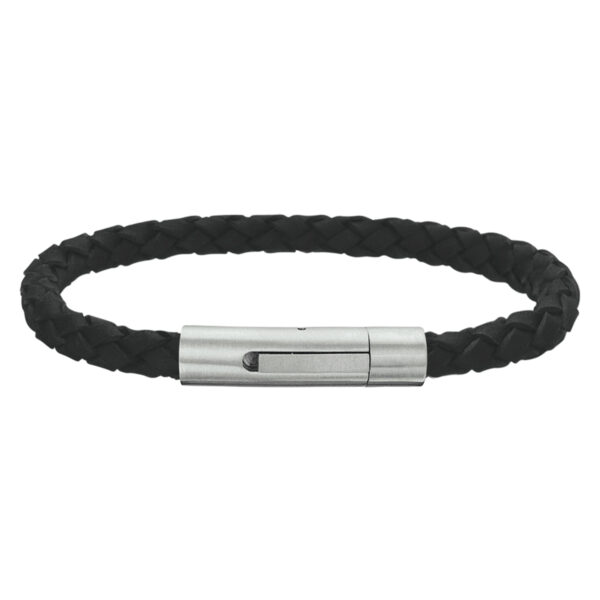 armband leder mat 6 mm 21 cm edelstaal
