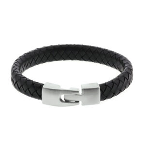 armband leer 11 mm 21,5 cm edelstaal
