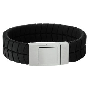 armband leer 18 mm 21 cm edelstaal