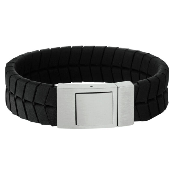 armband leer 18 mm 21 cm edelstaal