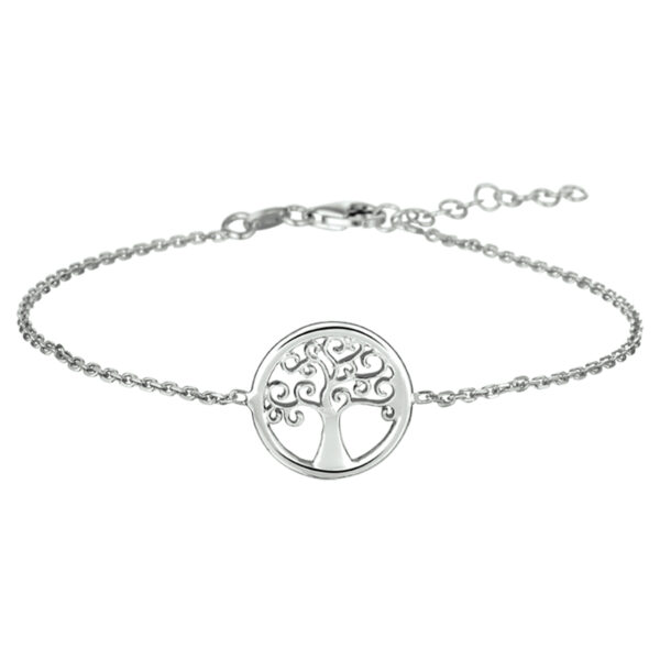 armband levensboom 1,5 mm 17 + 3 cm zilver gerhodineerd