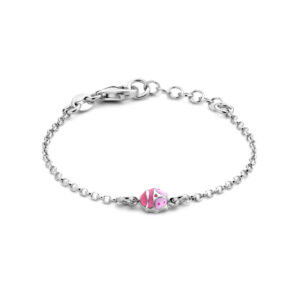 armband lieveheersbeestje 11 + 2 cm zilver gerhodineerd