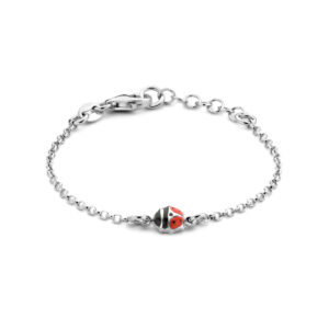 armband lieveheersbeestje 11 + 2 cm zilver gerhodineerd