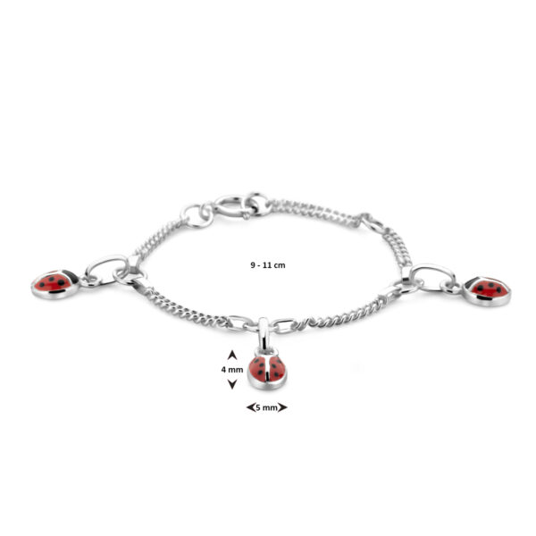 armband lieveheersbeestje zilver wit - Afbeelding 3