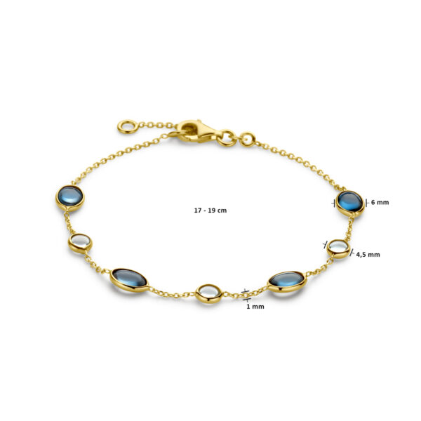 armband london blue en blauw topaas 17 - 19 cm 14K geelgoud - Afbeelding 3