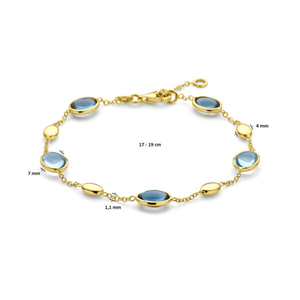 armband london blue en blauw topaas 17 - 19 cm 18K geelgoud - Afbeelding 3