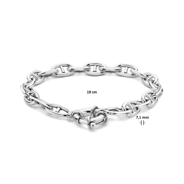 armband marine 7,1 mm 19 cm met groot springslot zilver gerhodineerd - Afbeelding 4