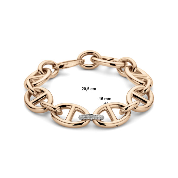 armband marine diamant 0.34ct g vsi 16 mm 20,5 cm 18K bicolor goud rosé/wit - Afbeelding 3