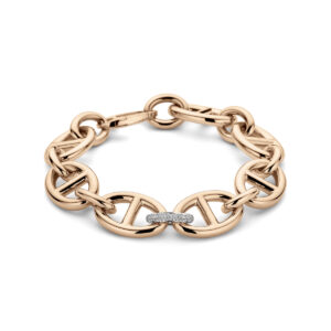 armband marine diamant 0.34ct g vsi 16 mm 20,5 cm 18K bicolor goud rosé/wit