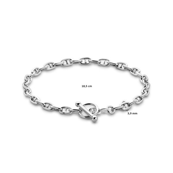 armband marine ronde buis 3,9 mm 18.5 cm kapittelslot zilver gerhodineerd - Afbeelding 3