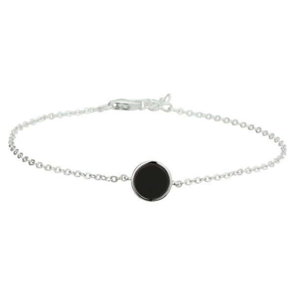 armband onyx 17 + 2 cm zilver gerhodineerd
