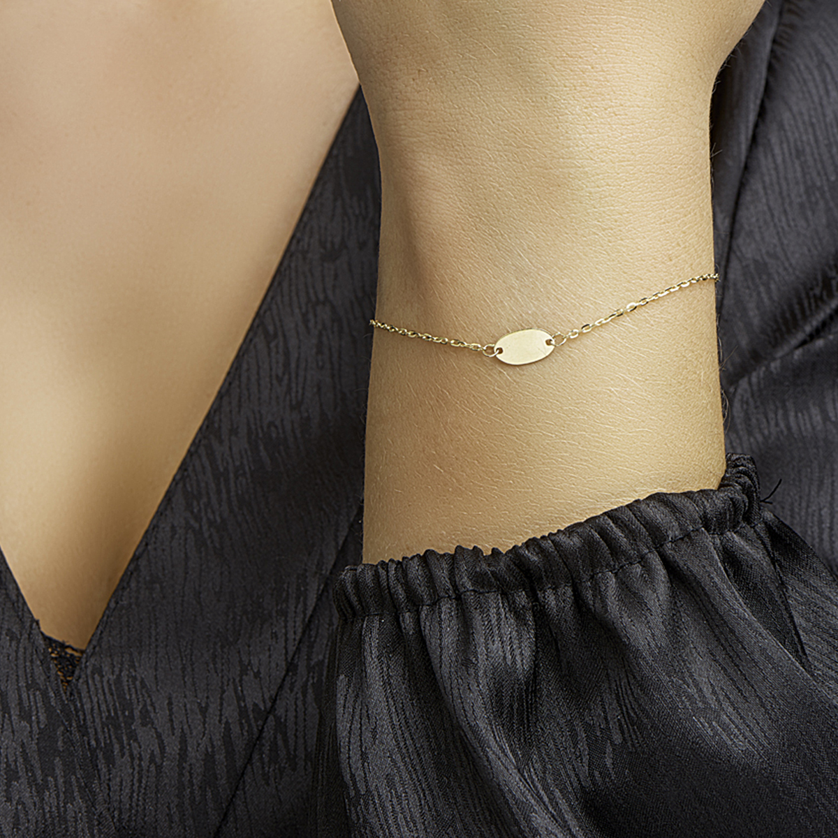 armband ovaal  17 - 19 cm 14K geelgoud - Afbeelding 2