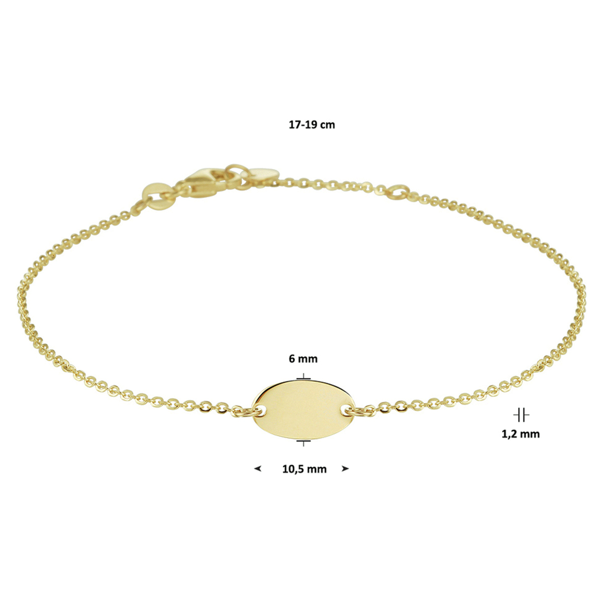 armband ovaal  17 - 19 cm 14K geelgoud - Afbeelding 4