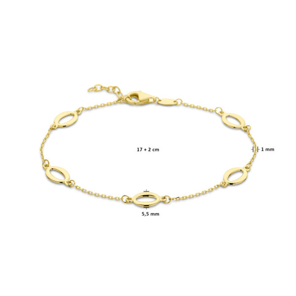 armband ovaal 17 + 2 cm 14K geelgoud - Afbeelding 3