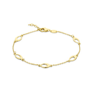 armband ovaal 17 + 2 cm 14K geelgoud