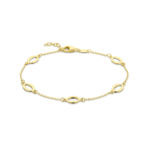 armband ovaal 17 + 2 cm 14K geelgoud