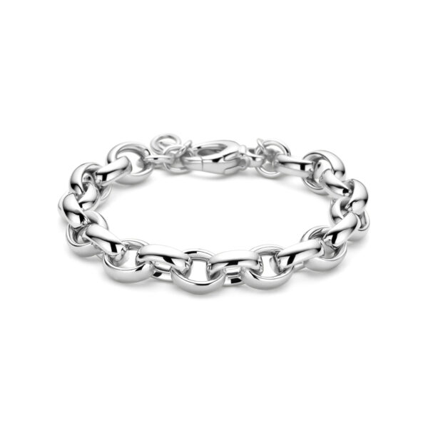 armband ovaal jasseron 9,5 mm 19,5 cm zilver gerhodineerd
