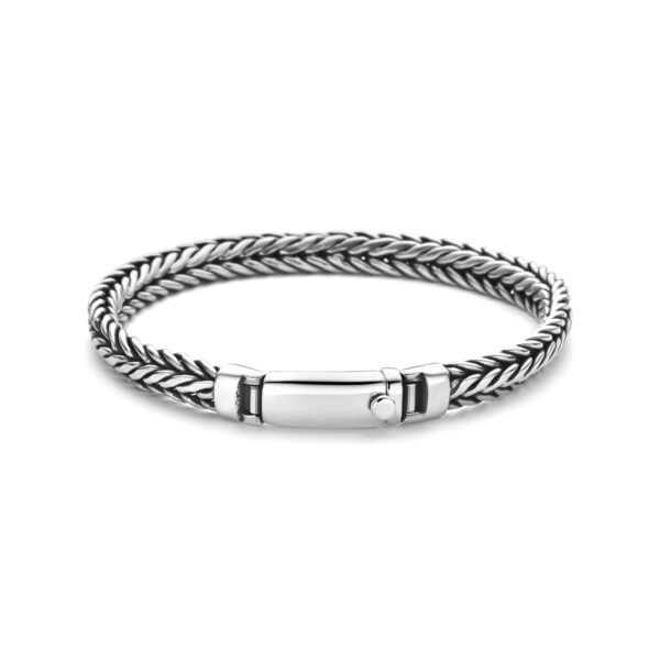 armband oxi vossenstaart 7 mm 20 cm zilver geoxideerd - Afbeelding 3