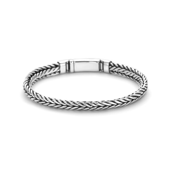 armband oxi vossenstaart 7 mm 20 cm zilver geoxideerd