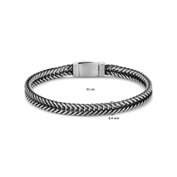 armband oxi vossestaart 6,4 mm zilver geoxideerd - Afbeelding 3