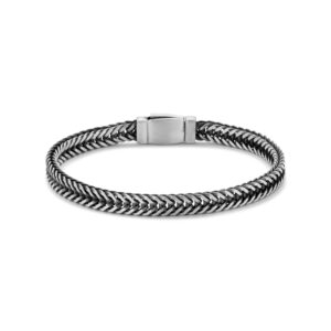 armband oxi vossestaart 6,4 mm zilver geoxideerd