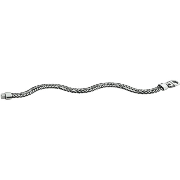 armband oxi vossestaart 7 mm 20 cm zilver geoxideerd - Afbeelding 3
