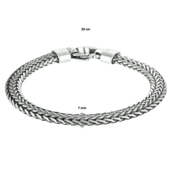 armband oxi vossestaart 7 mm 20 cm zilver geoxideerd - Afbeelding 4