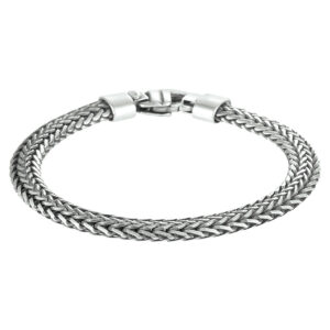 armband oxi vossestaart 7 mm 20 cm zilver geoxideerd