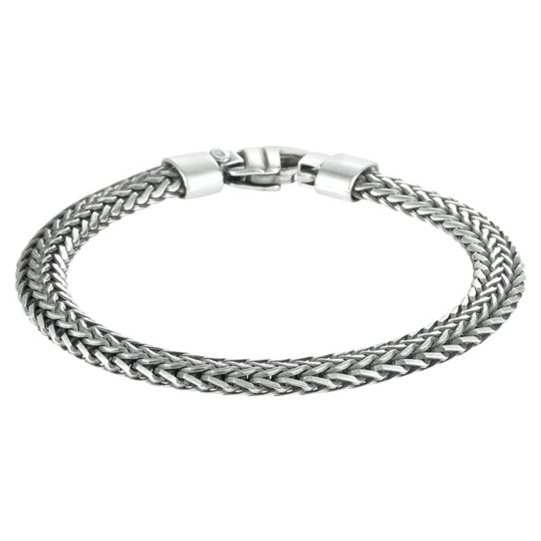 armband oxi vossestaart 7 mm 20 cm zilver geoxideerd