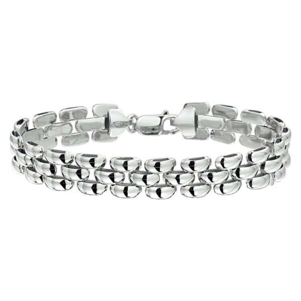armband panter 10 mm 19 cm zilver gerhodineerd