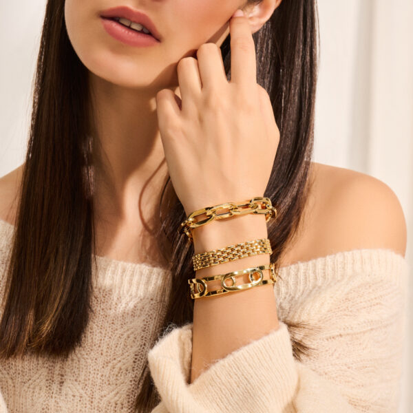 armband panter 10,5 mm 19 cm 14K geelgoud - Afbeelding 2