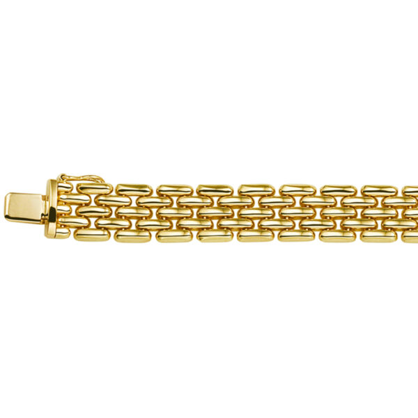 armband panter 10,5 mm 19 cm 14K geelgoud - Afbeelding 3