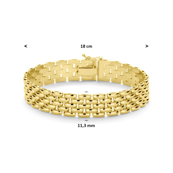 armband panter 11,3 mm 18 cm 14K geelgoud - Afbeelding 3