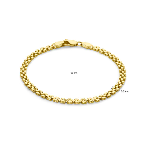 armband panter 3,5 mm 18 cm 14K geelgoud - Afbeelding 3