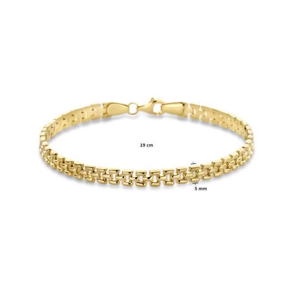 armband panter 5 mm 19 cm 14K geelgoud - Afbeelding 3