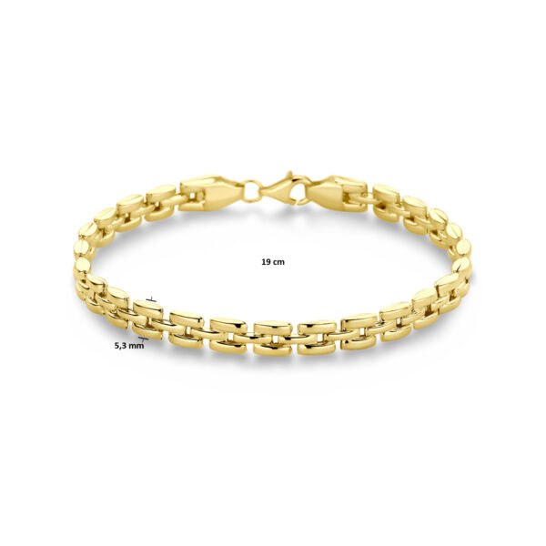 armband panter 5,3 mm 19 cm 14K geelgoud - Afbeelding 3