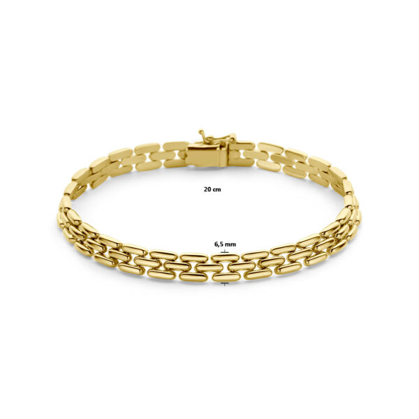 armband panter 6,5 mm 20 cm 14K geelgoud - Afbeelding 3