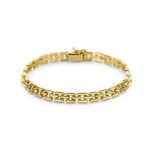 armband panter 6,5 mm 20 cm 14K geelgoud