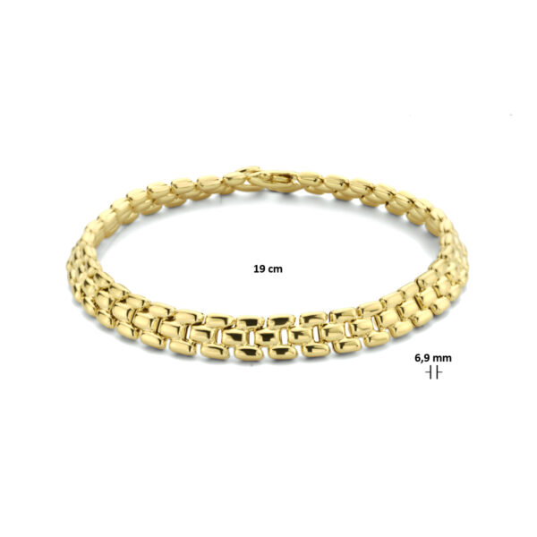 armband panter 6,9 mm 19 cm 3 micron zilver verguld (geel) - Afbeelding 3