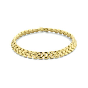 armband panter 6,9 mm 19 cm 3 micron zilver verguld (geel)