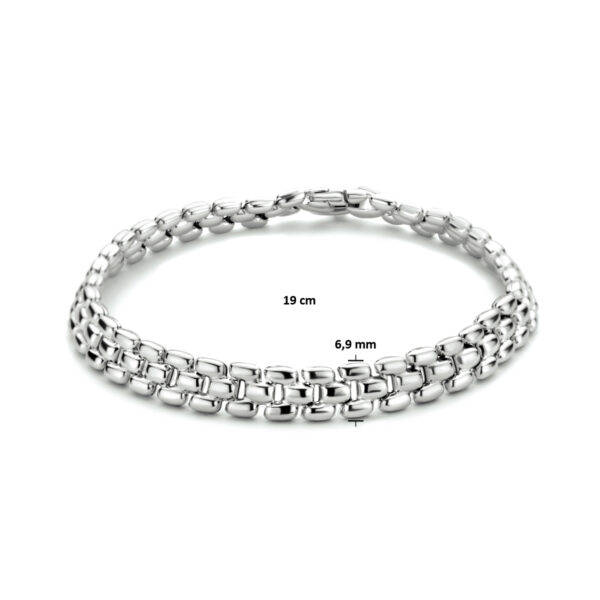 armband panter 6,9 mm 19 cm zilver gerhodineerd - Afbeelding 3