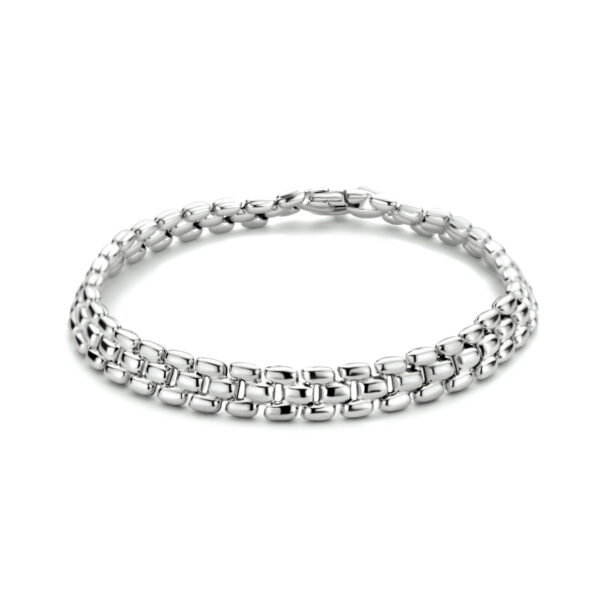 armband panter 6,9 mm 19 cm zilver gerhodineerd