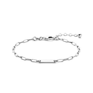 armband paperclip 2,2 mm 17 + 3 cm zilver gerhodineerd